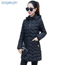 Зимнее пальто, женская хлопковая куртка, с капюшоном, топы для женщин, плюс размер, 6XL, Толстая теплая парка, тонкая, с буквенным принтом, длинная куртка, N195