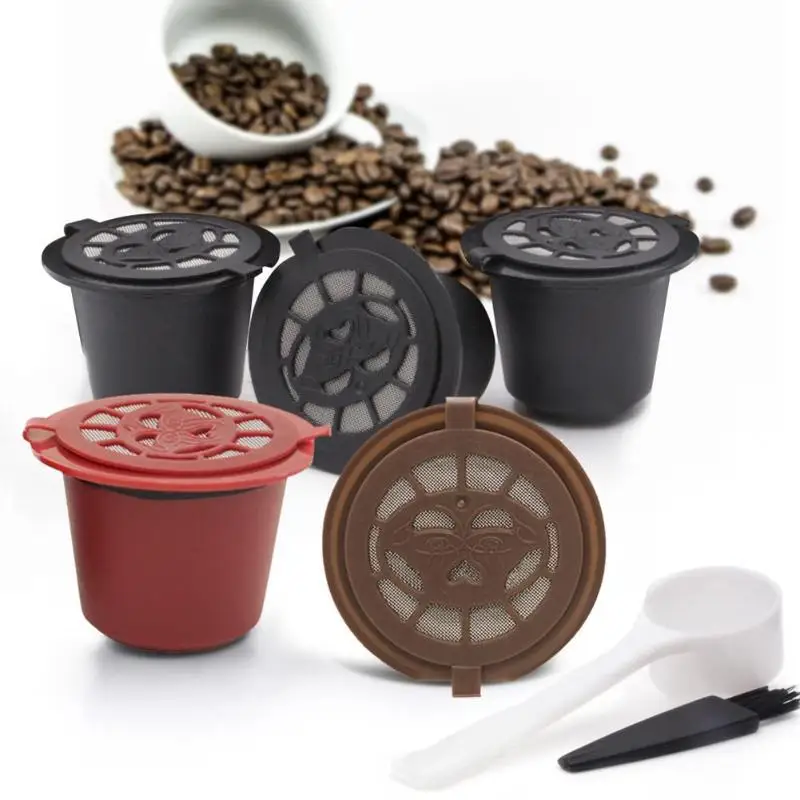 Refillable Reusable Coffee Capsules with Spoon Filter Pod (3-Pack)