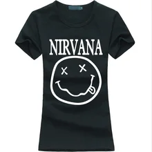 2016 Funny Nirvana Smiley Face Letter Print Women T-Shirt Hipster Casual harajuku Tee shirt femme fashion brand kawaii punk tops