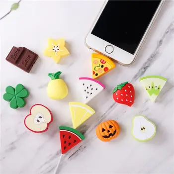 

Cute Fruit Pattern USB Cable Protector Soft Silicone Charger Wire Holder Organizer Protection for iPhone Smart Phone Connector A