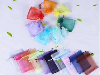 

100pcs Organza bag10x15cm/11x16cm/13x18cm/15x20cm Wedding Christmas Birthday Party Gift Bags A variety of solid colors pouchs