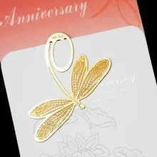 20 шт./компл. винтажные закладки мультфильм Стрекоза покрытием 18 K золото из нержавеющей стали поделиться закладки для книг металлические книжные концы подарок