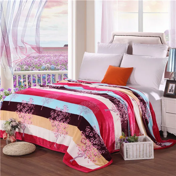 Супер удобное мягкое Норковое одеяло для валяния, Полосатое одеяло с рисунком зебры и цветочным рисунком, дышащее одеяло на диван/кровать/путешествия - Цвет: 10