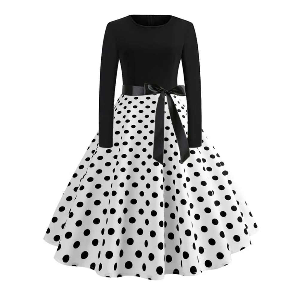 Women's Dresses Women Vintage Bodycon Long Sleeve O Neck Evening