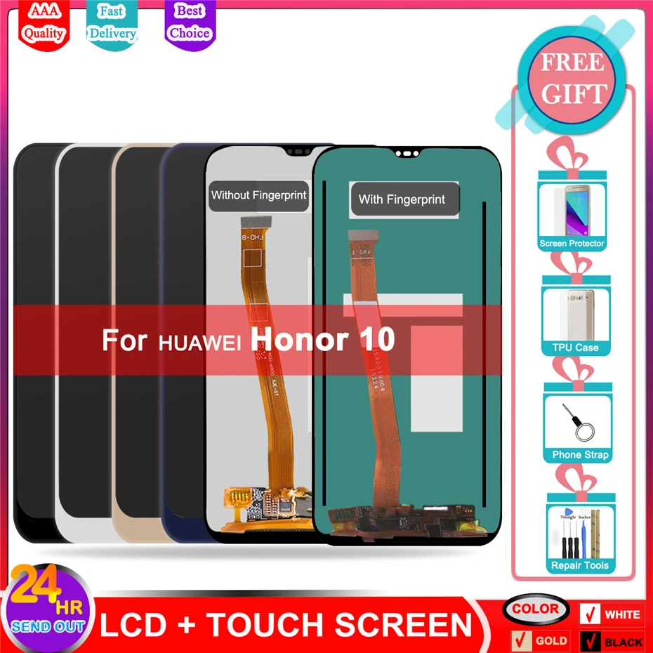 

5.84'' Display for Huawei Honor10 Honor 10 LCD Touch Screen with Fingerprint Display Digitizer Replacement Parts