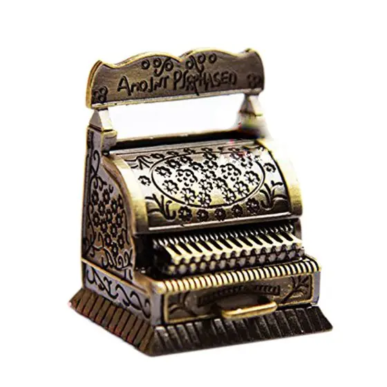 

Best Sale 1/12 Dollhouse Miniature Metal Vintage Carving Cash register Quality
