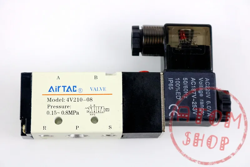 

4V210-08 two five-way solenoid valve pneumatic control valve 24 v, 110 v, 220 v, 110 v to 380 v valve