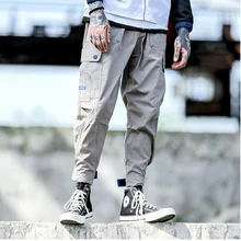 Idopy мужские брюки-карго в стиле Hi-Street, джинсы с несколькими карманами, свободные шаровары, брюки-шаровары для хипстеров