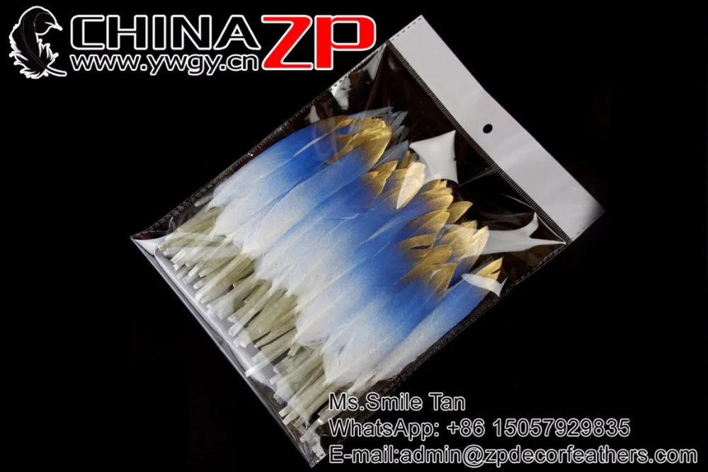 10 Turquoise Blue Hand Painted Duck Feathers (7)