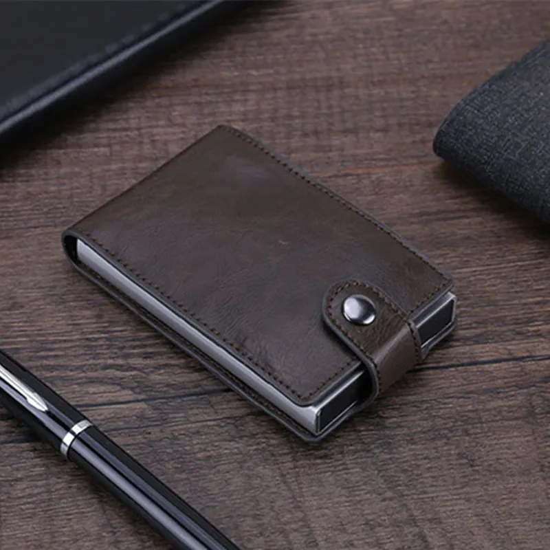

Bisi Goro Credit Card Holder With RFID Wallet Convenient Mini Card Wallet Card Case Travel Wallet Non-scan Metal Wallet Purse