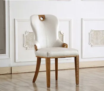 

Cafe Chairs home Furniture solid wood leather coffee chairs dining chair chaise nordic furniture minimalist modern 65*49*92cm