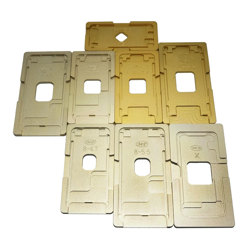 

LCD align location metal Mould For iPhone 5/6/6S/7/7Plus/8/8Plus/X front glass with frame and silicon laminate mat