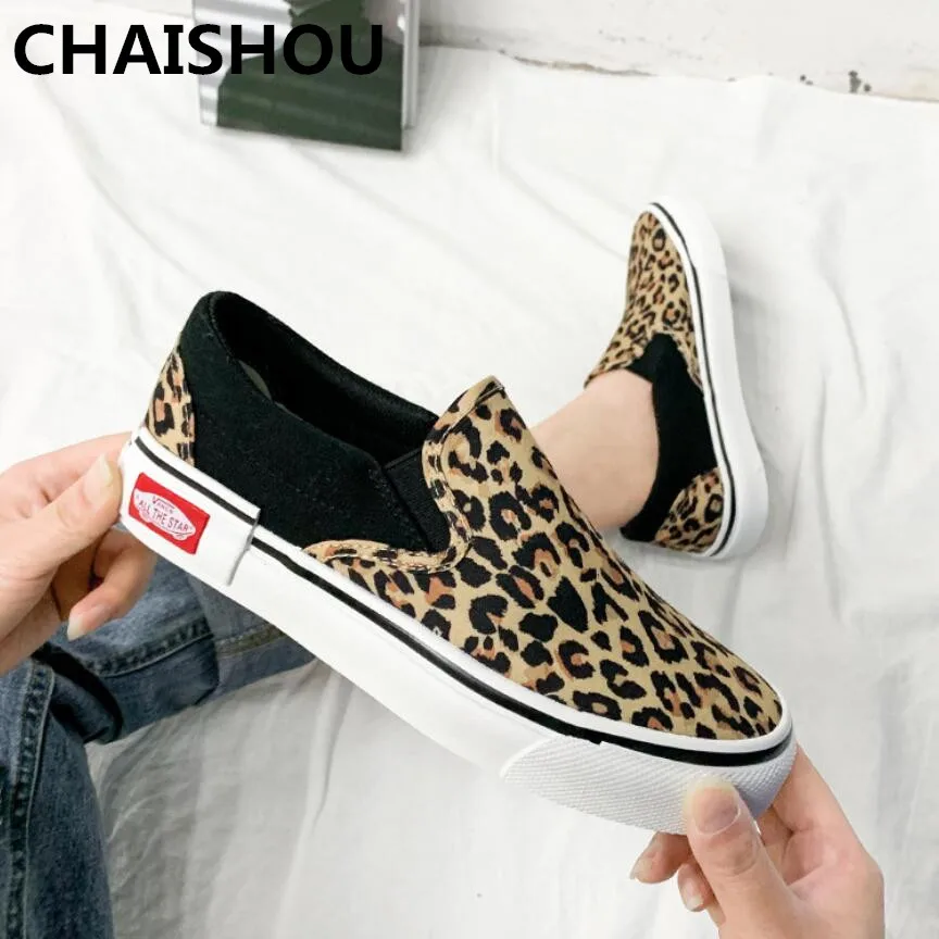 

CHAISHOU 2019 New Spring Women Fashion Flat Round Leopard Print Loafers Flat Breathable Comfort Feminino Sapato B-278