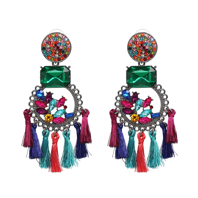 FASHIONSNOOPS серьги с кисточками для женщин хрустальные бусины ручной работы