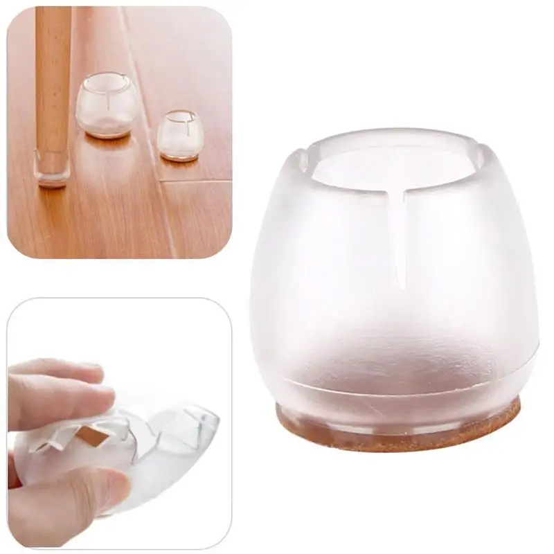 

New Arrival 8pcs Chair Leg Cap Rubber Feet Protector Pad Table Cover Felt Base Round Bottoms 18-20mm