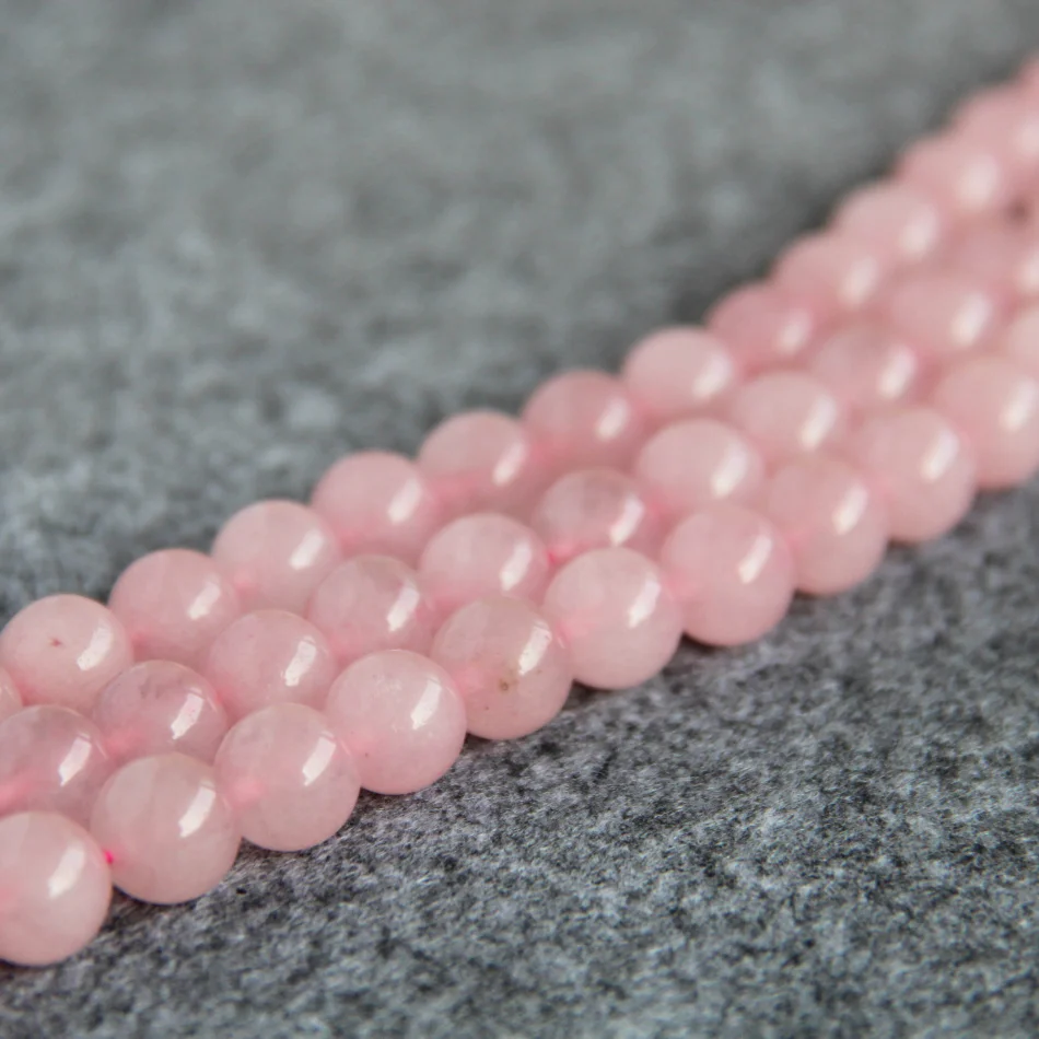 Fashion New 10mm Pink beads chalcedony loose Round DIY stones 15" 2pc
