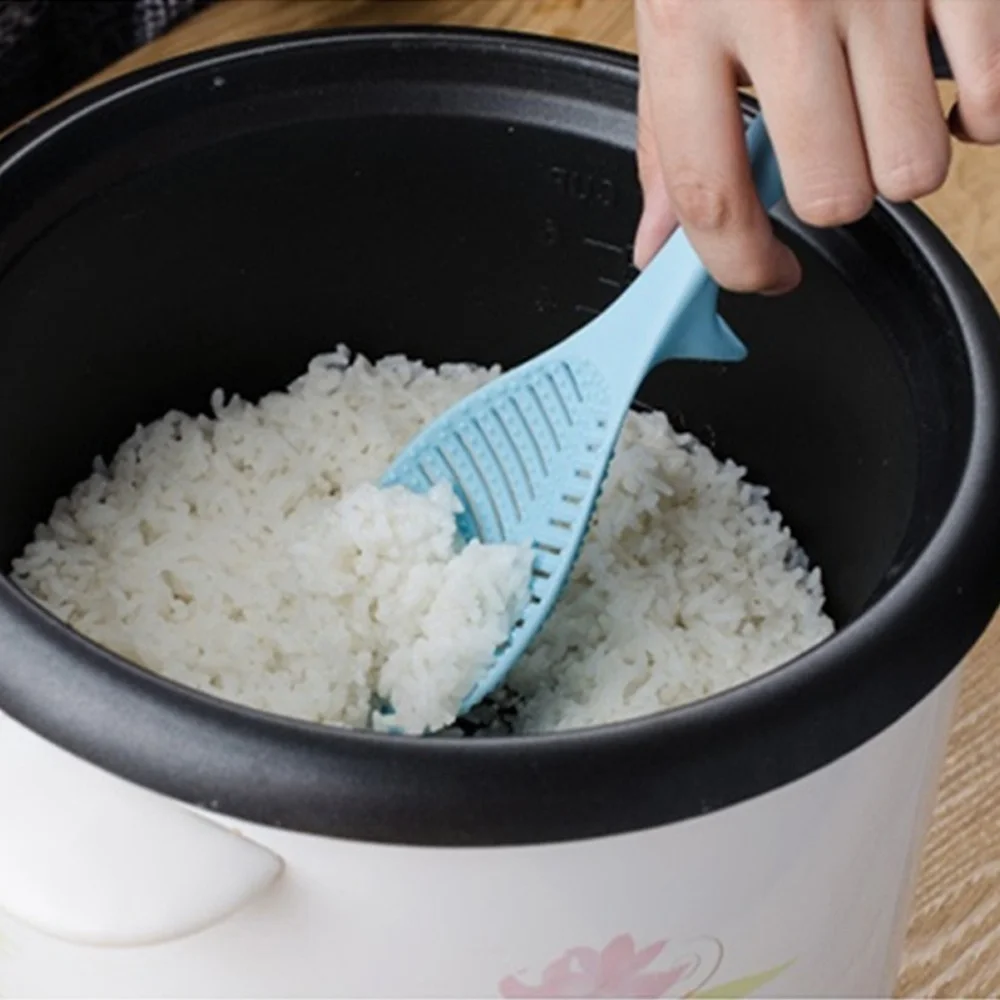 Leaf Shape Upright Rice Paddle Scoop Non Stick Cooker Rice Bowl Spoon