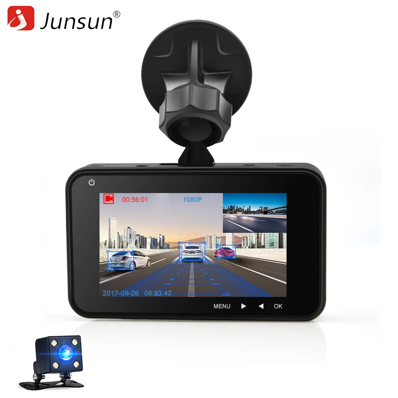 Junsun 3 &quotADAS Видеорегистраторы для автомобилей Камера Full HD 1296 P Ночное видение