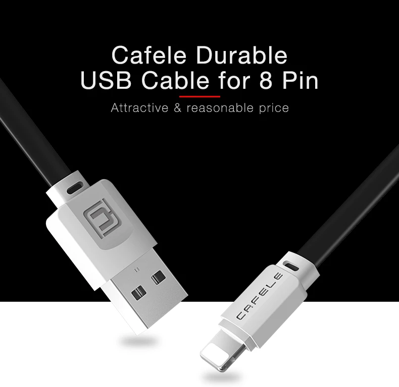 CAFELE USB Cable for iPhone X 10 8 8 plus Charging Cable Fast Charger Data IOS Cable for iPhone 7 6s 5s iPad Mobile Phone Cables