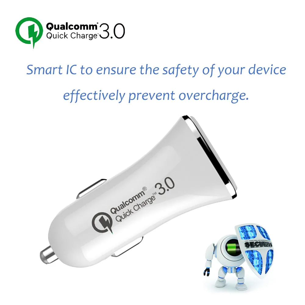FONKEN USB شاحن سيارة سريعة تهمة 3.0 سريع السيارات سيارة-شاحن ماكس 18 W الطاقة محول QC3.0 QC2.0 شحن المحمول شواحن الهاتف