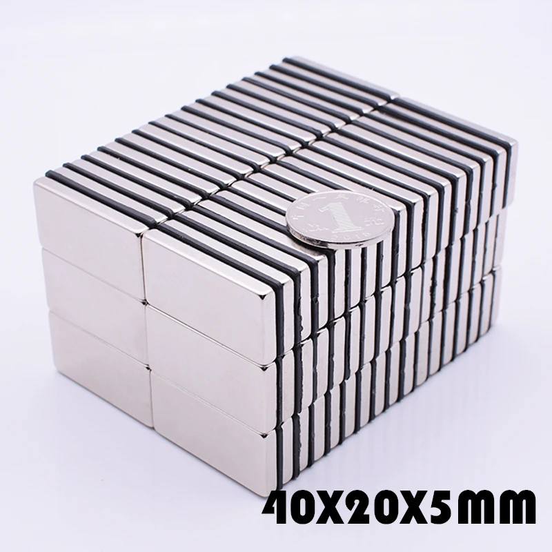 5 шт. 40x20x5 мм Неодимовый магнит супер мощные неодимовые магниты Бесплатная