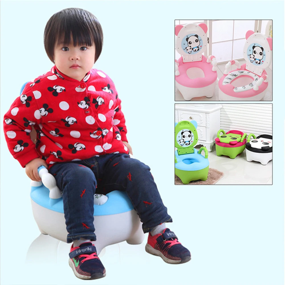 

Baby Potty Toilet Bowl Cute Cartoon Training Pan Toilet Seat Children Bedpan Portable Urinal Comfortable Backrest Pot