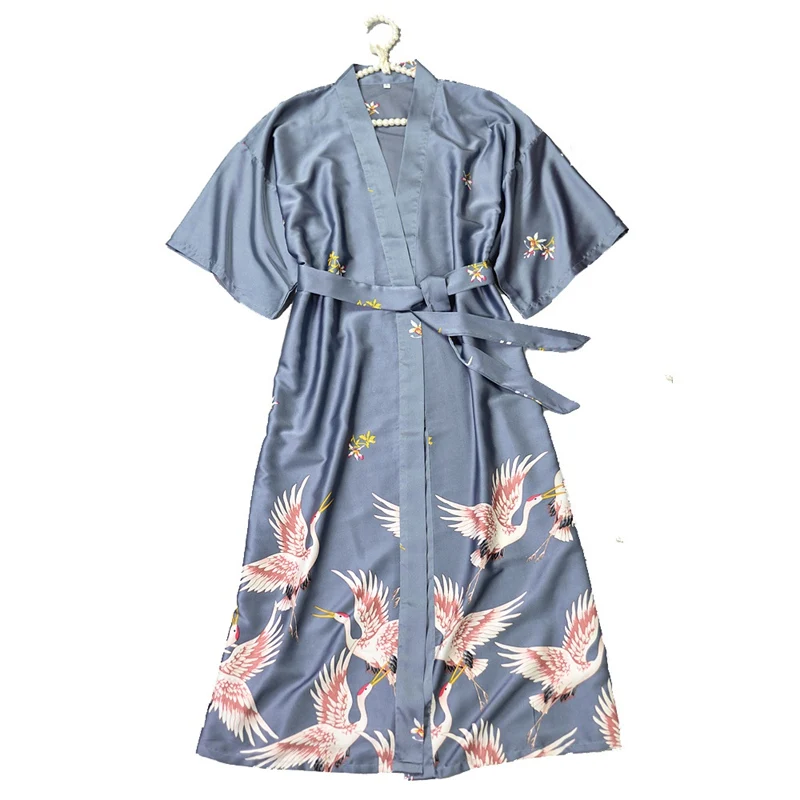 Silk Bath robe long Women Bathrobes Sexy Bridesmaid Robes femme