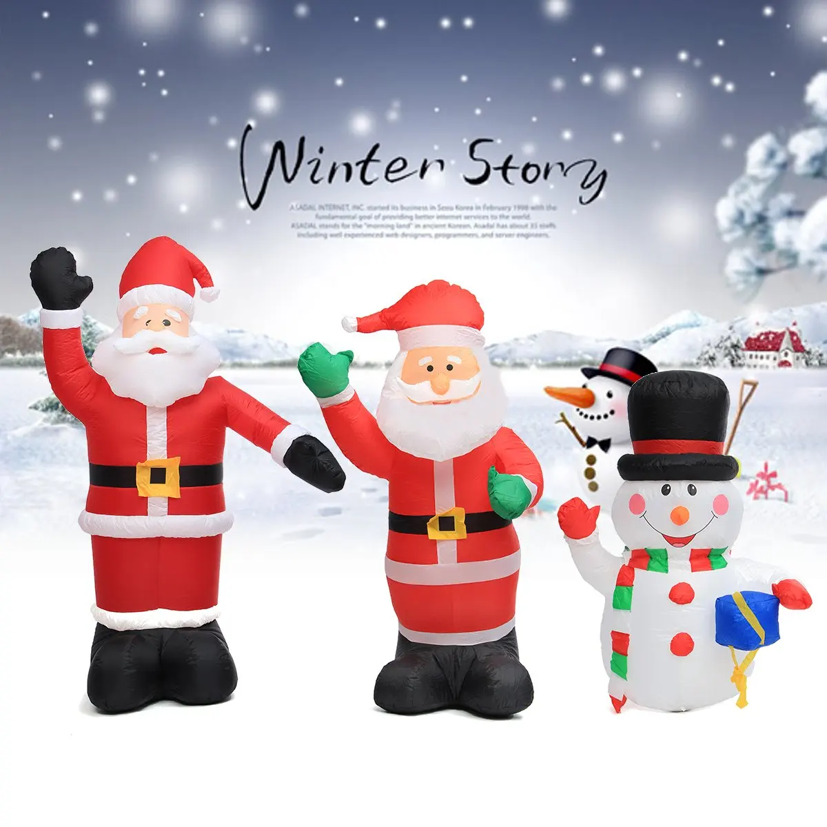 120cm/180 cm/240cm Air Inflatable Santa Claus Snowman Outdoor Airblown