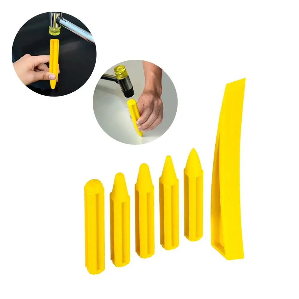 6pcs Diy Pdr Tools Paintless Dent Repair Tool Kits Yellow Pen Dent