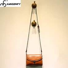 Новая простая модная женская сумка на плечо из натуральной кожи, женская сумка через плечо, Диагональная Сумка в стиле ретро, декорированная замком, мини сумка-мессенджер