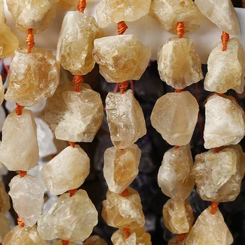

Natural Raw Rough Ametyst Citrin e Crystal Quartz 40cm Strand about 15 Beads Chunky Nugget Unpolished Drusy Rock Central Drilled