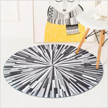

Modern Simple Design Round Area Rugs Geometric Carpet Easy to Clean Contemporary Soft Living Dining Room