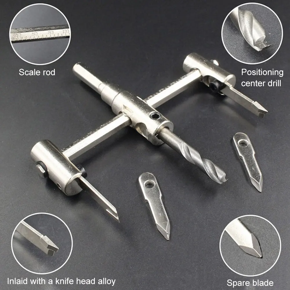 Drill Bit Circle Hole Saw Adjustable Drill bit 120/200/300mm Aircraft Type Wood Circle Hole Saw Cutter Cordless Woodworking Tool Drill Bit Circle Hole Saw Adjustable Drill bit 120/200/300mm Aircraft Type Wood Circle Hole Saw Cutter Cordless Woodworking Tool