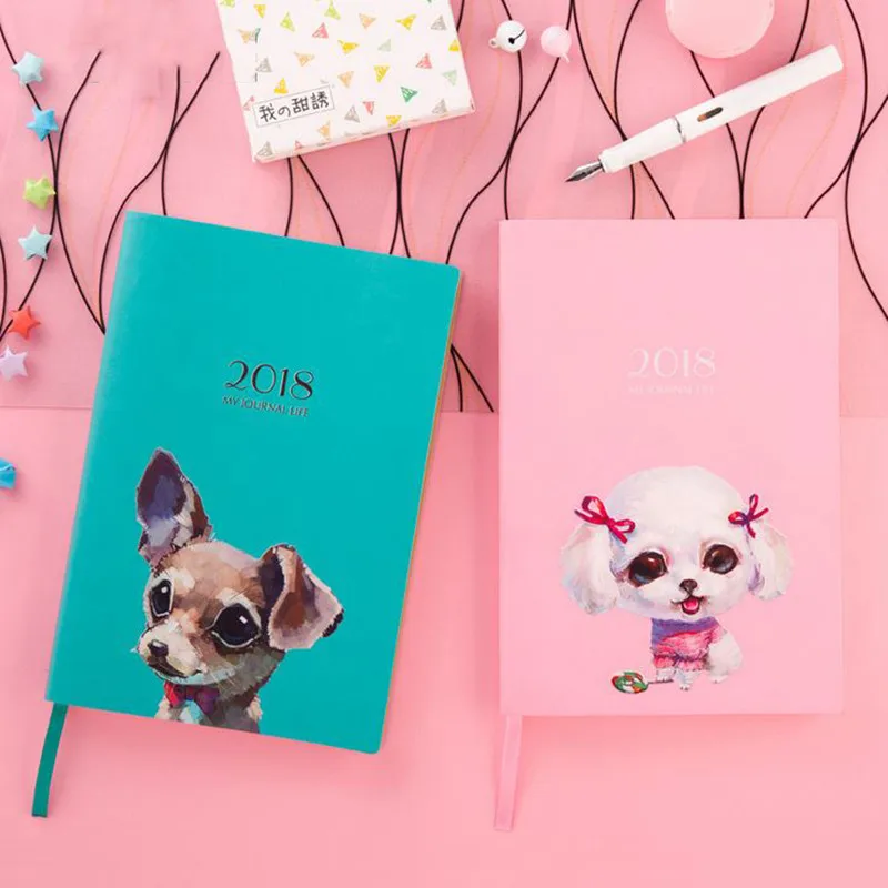 

Coloffice 1PC Cute Dog 2018 Schedule Planner Journal Notebook Dairy Weekly Student Efficiency Manual Notepad HandBook Stationery