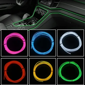 

Car Interior Lighting 1M 2M 3M 5M Auto LED Strip Garland EL Wire Rope Tube Line flexible Neon Light With 12V Cigarette Drive US