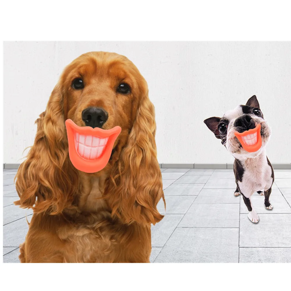50PCS Hateli Pet Toys Vocal Flames Red Lips Pet Toys Silicone Lips Dogs Play Supplies Funny Sound Toy