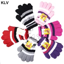 Детские Волшебные эластичные варежки для мальчиков и девочек; вязаные перчатки; зимние теплые перчатки