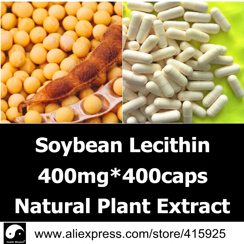 

Natural Soy Lecithin Capsule 400mg*400caps Pure Lecithin High Potency Health Herbal Dietary Supplements Soybean Extract