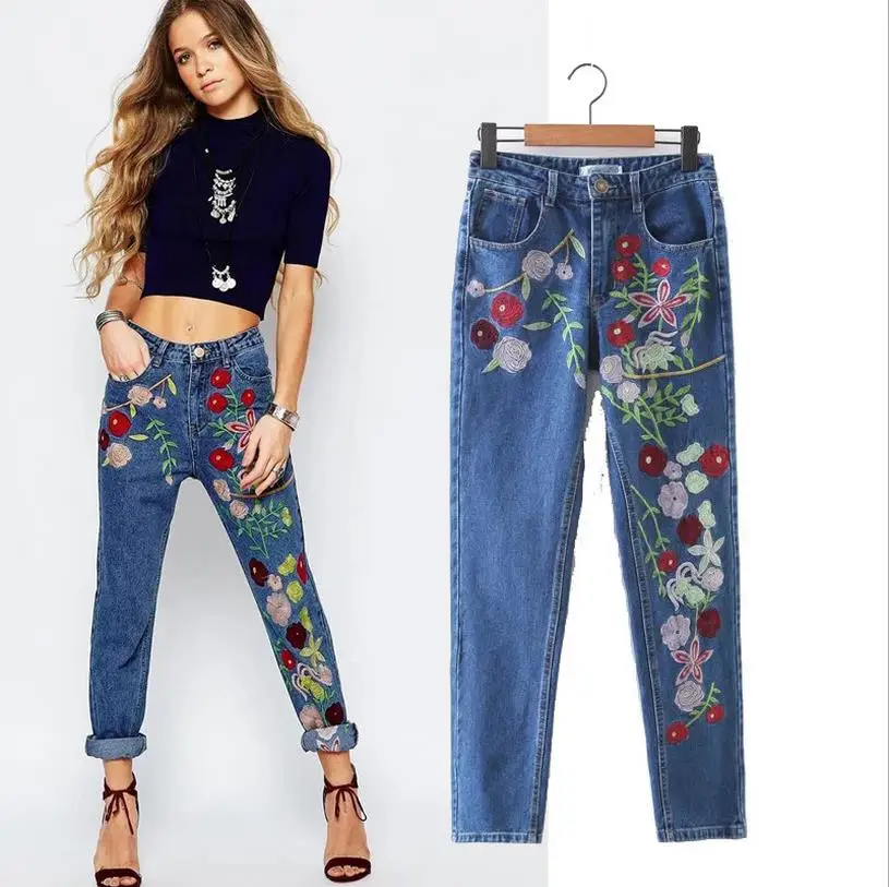 High waisted floral skinny jeans 2017 High waisted floral skinny jeans 2017