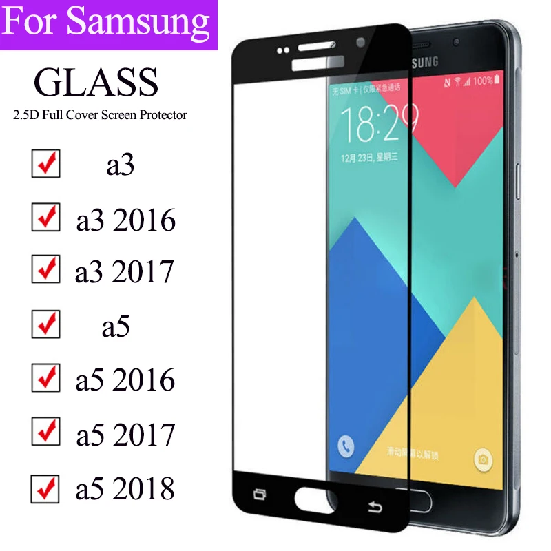

Protective glass on for Samsung galaxy a5 2018 a3 2016 2017 screenprotector samun sangsung galax a 3 5 3a 5a tempered glas tremp