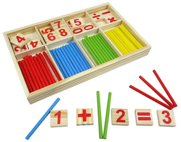 Монтессори Деревянные количество математические игры развивающие игрушки Puzzle учебных пособий Set материалы Новые