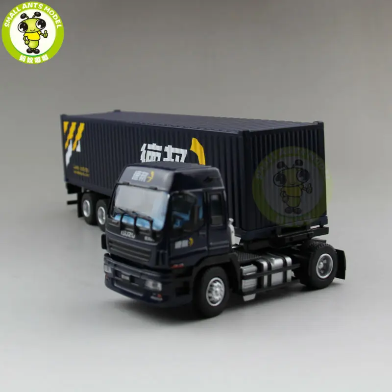 1/50 Isuzu EXR EXZ camion remorque conteneur Deppon logistique moulé sous pression modèle bleu