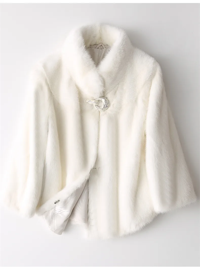 AYUNSUE, Новое поступление, натуральный норковый мех, Полный Пелт, норковая шуба, женская,, короткая, роскошная, натуральная норковая шуба, зимняя женская куртка, 8236C