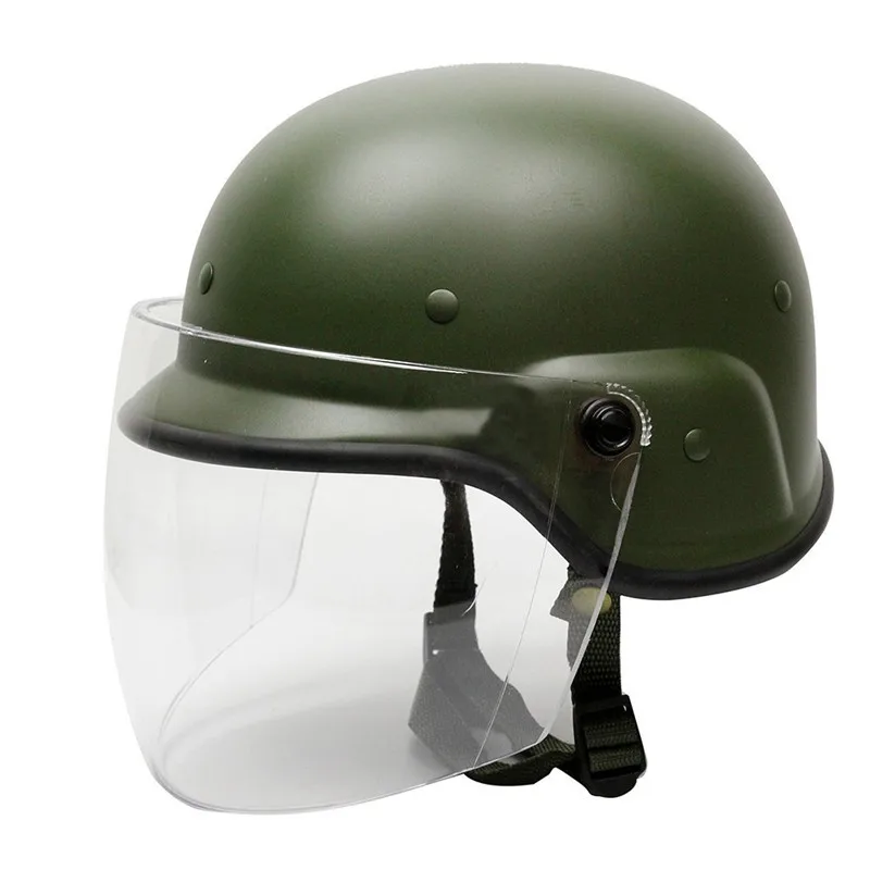 Tactical Military Airsoft M88 PASGT Kelver Helmet with Clear Visor Personnel Armor System for Ground Troops Combat Swat Helmet