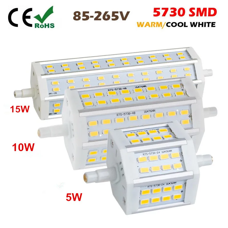 Бесплатная доставка Dimmable R7S LED 5 Вт 10 15 SMD5730 led r7s 78 мм J78 118 J118 189 J189 Лампочки