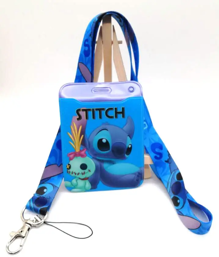 

New 1pcs Anime stitch Lanyard Key Chains Card Holders Bank Card Neck Strap Card Bus ID Holders TT-26
