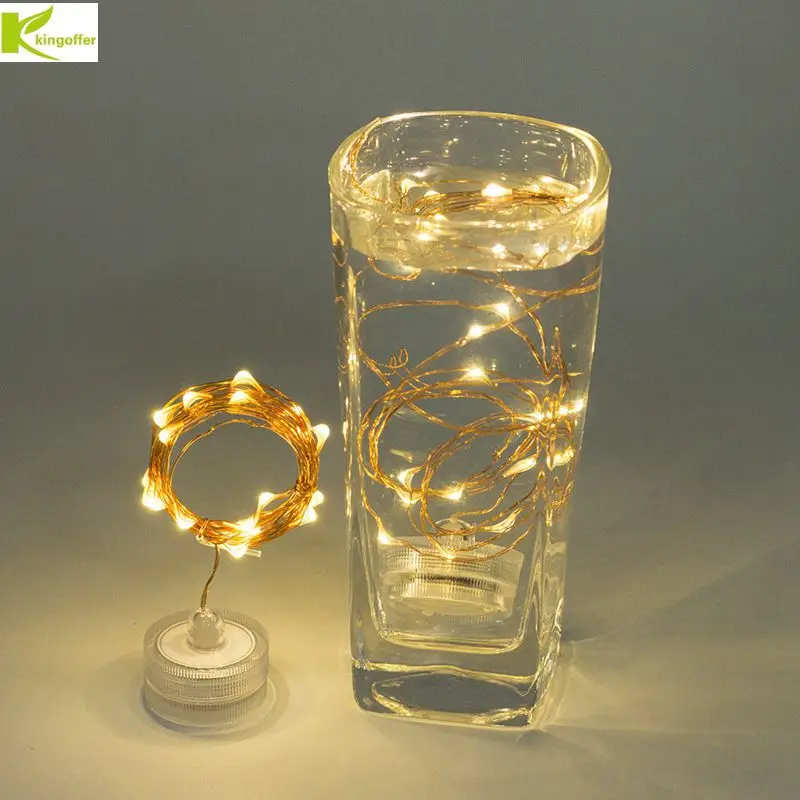 

Outdoor Waterproof Fairy String Lights 2M 20 LED Candle Submersible Copper Wire Lamp battery powered christmas holiday decor