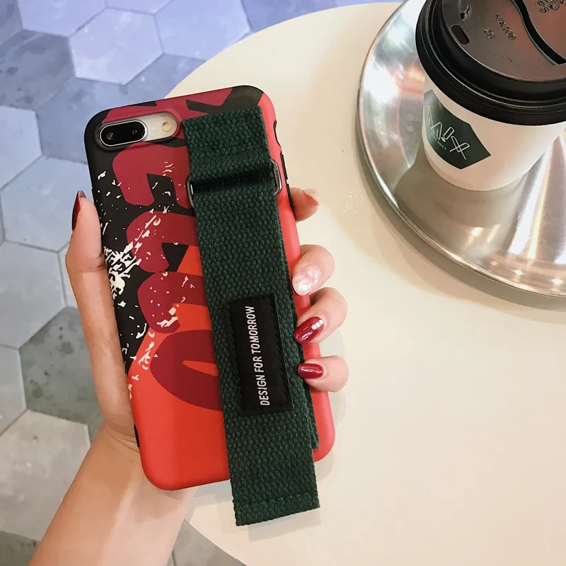 Модный корейский кронштейн на запястье, мягкий чехол для iphone 6, 6 S, S plus, 7, 7 plus, 8, 8 plus, X, многофункциональный чехол для телефона для бега, фитнеса, s - Цвет: Orange