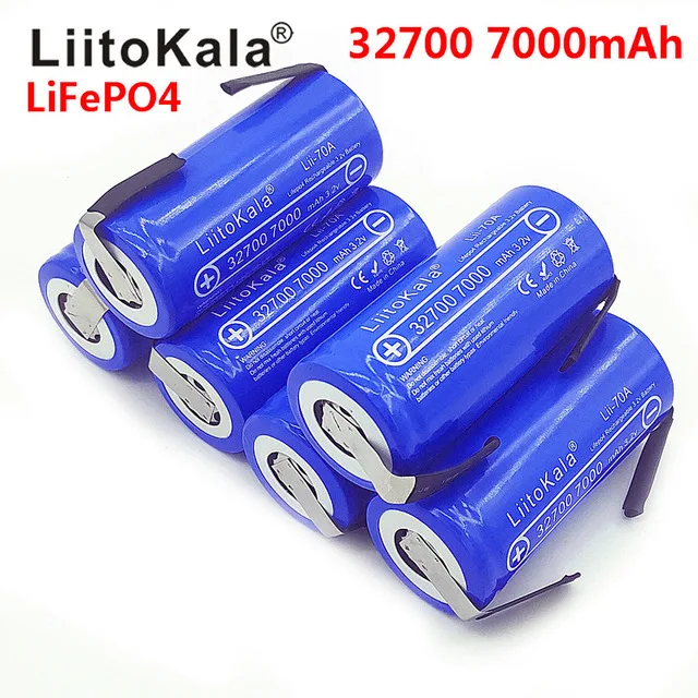 LiitoKala 3,2 V 32700 7000 mAh батарея высокой мощности 6500 mAh LiFePO4 35A 55A непрерывный разряд батареи+ никелевые листы