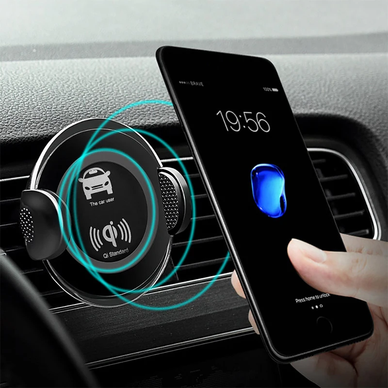 QI Wireless Car Charger mount Fast Charging dock phone holder for IPhone X/XS/XR/8Plus/8 Samsung S10/S9/S8/S7